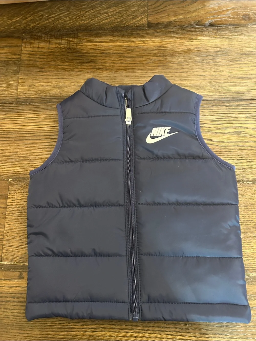 Nike Navy Blue Kids Puffer Vest with White Logo